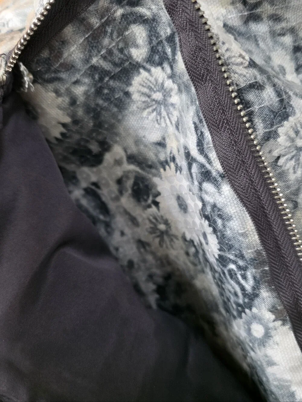 Y2K McBling PINK Victoria's Secret Grey White Floral Backpack Sequin 17x11x5